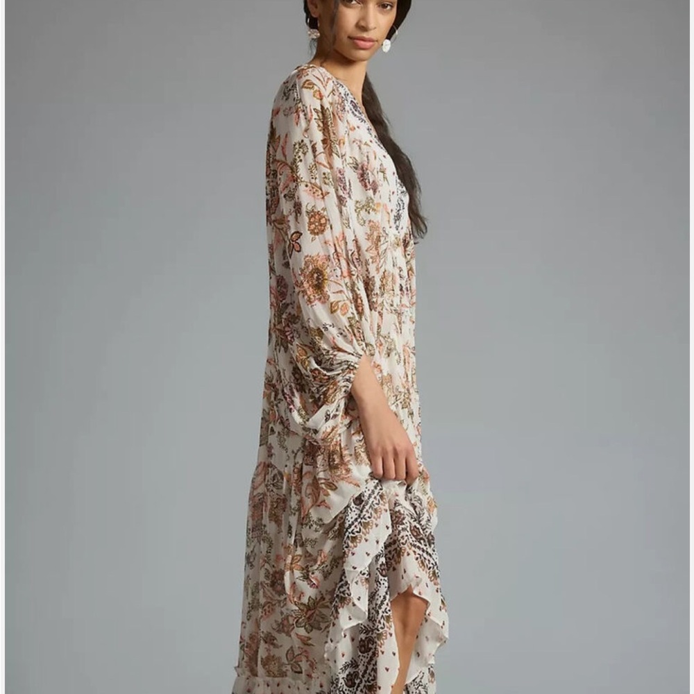 Anthropologie V-neck Long  Sleeve Maxi Dress - Picture 3 of 9